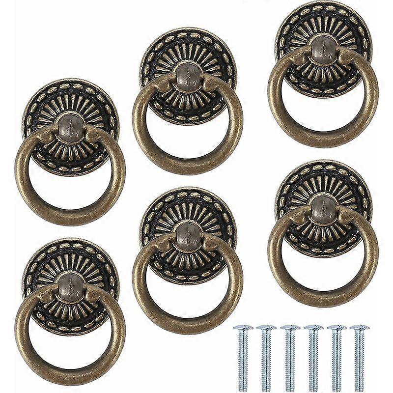 Furniture Knobs and Handles,6 Pieces Furniture Knobs Ring Furniture Handle Vintage Cabinet Knobs