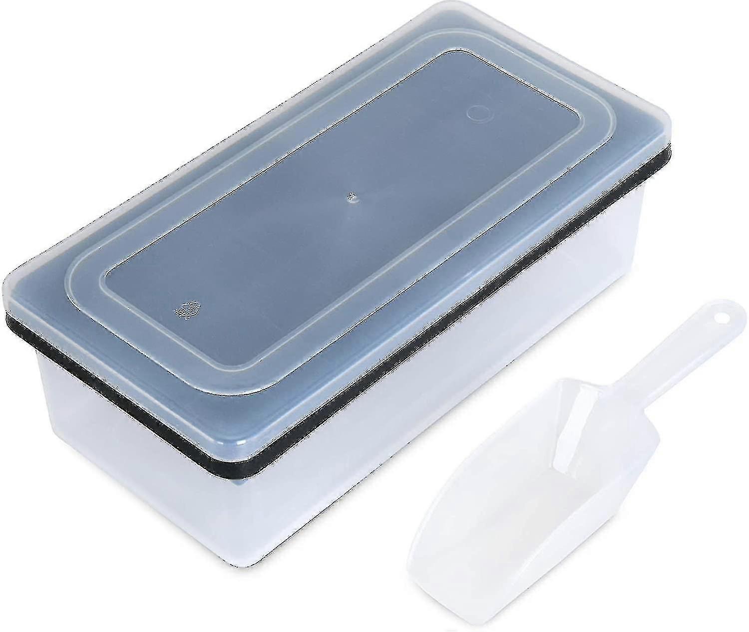 Flexible Safe Ice Cube Molds With Ice Container, Scoop And Cover(black)