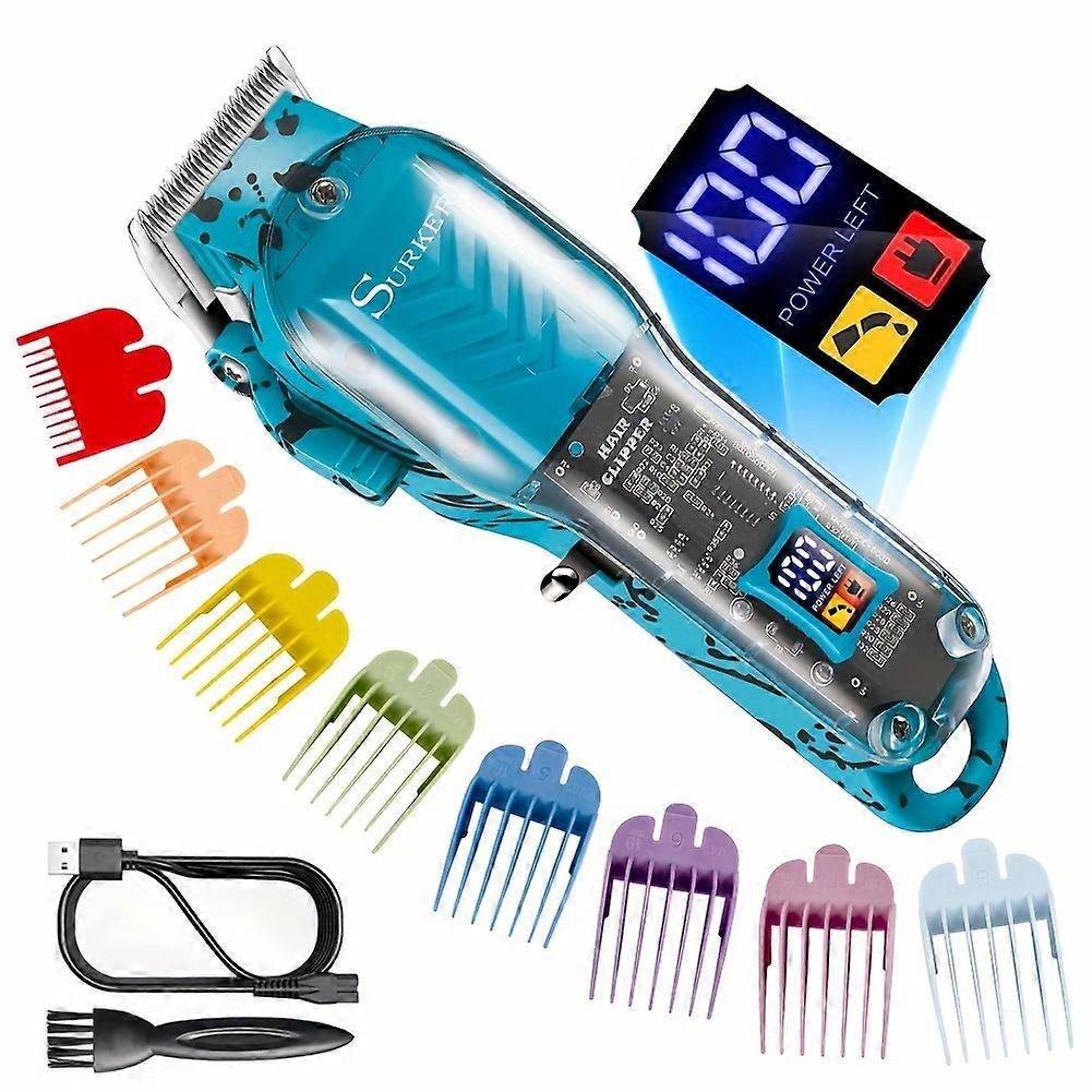 New style Transparent Electric Hair Clipper With LCD Digital Display Professional Hair Clipper Oil Fader Charging Hair Clipper Set