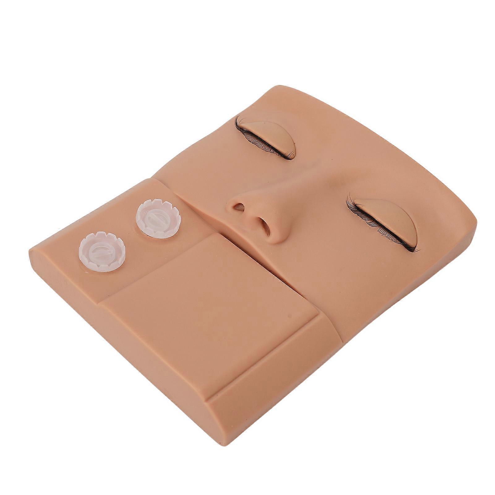 Lash Mannequin Head Replaceable Eyelid Eyelash Extension Practice Makeup Training PVC Skin Color