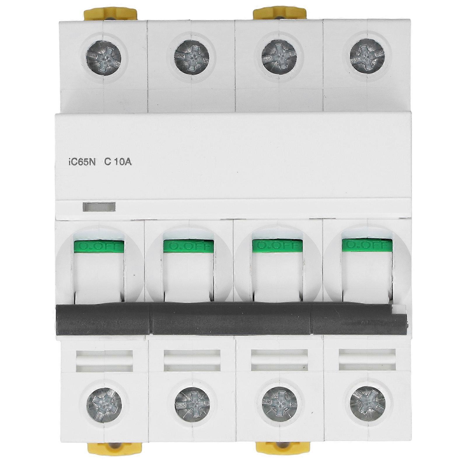 4P Miniature Circuit Breaker Pa66 DIN Rail Mount Circuits Breakers 400V Low Voltage 6000A Breaking CapacityC10A(10A)
