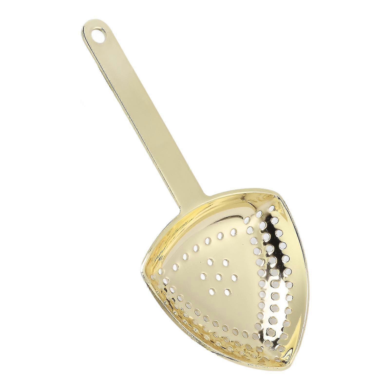 Gold Plated Triangular Cocktail Strainer - Professional Fine Filtration Ice Strainer for Bar and Home