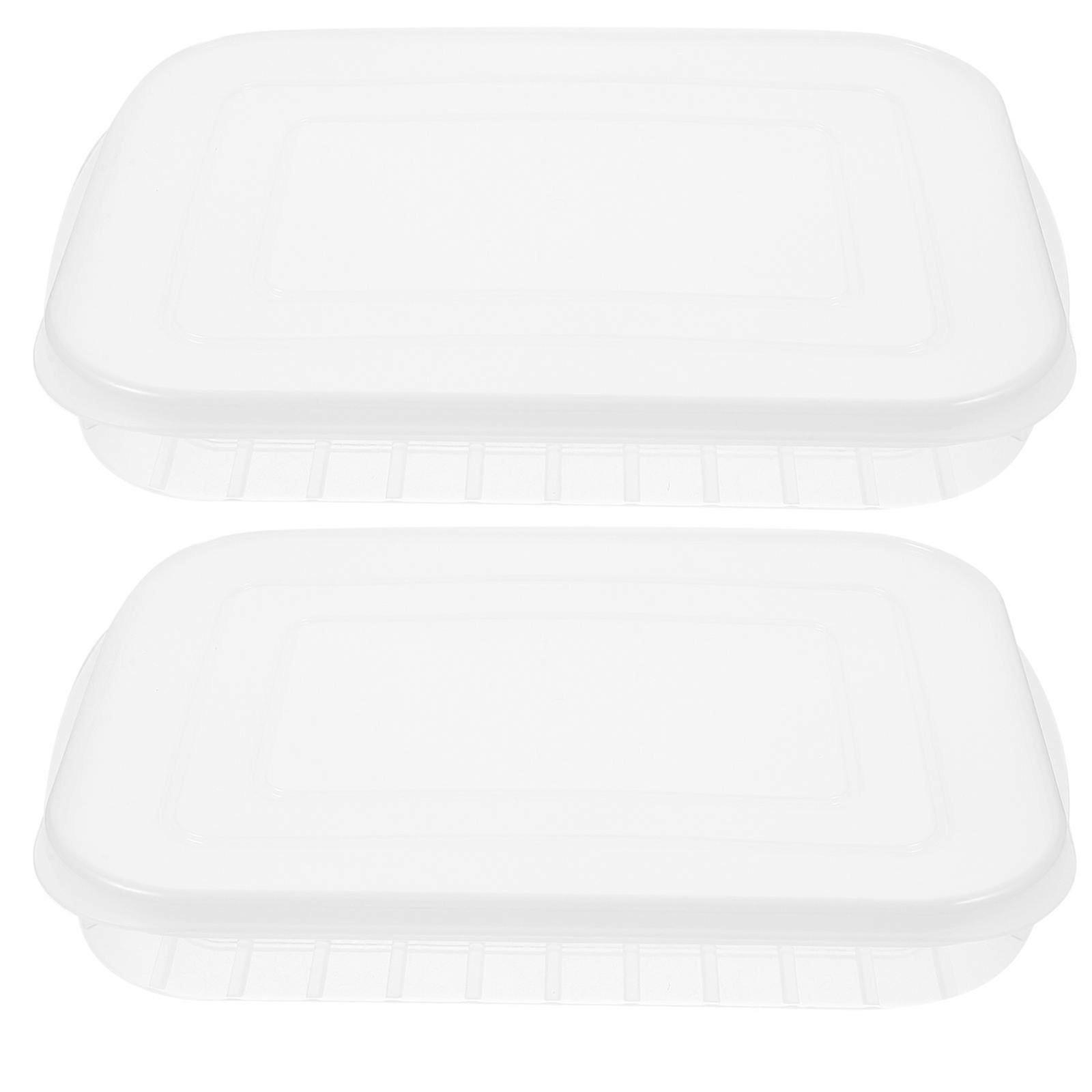 2Pcs Fridge Box Refrigerator Container Seafood Keeper Stackable Clear Storage Cases