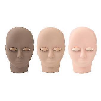 3Pcs Wimpernverlängerung Gesicht Schaufensterpuppe Abnehmbare Augenlider Make-up Übung Gesichtsmodell