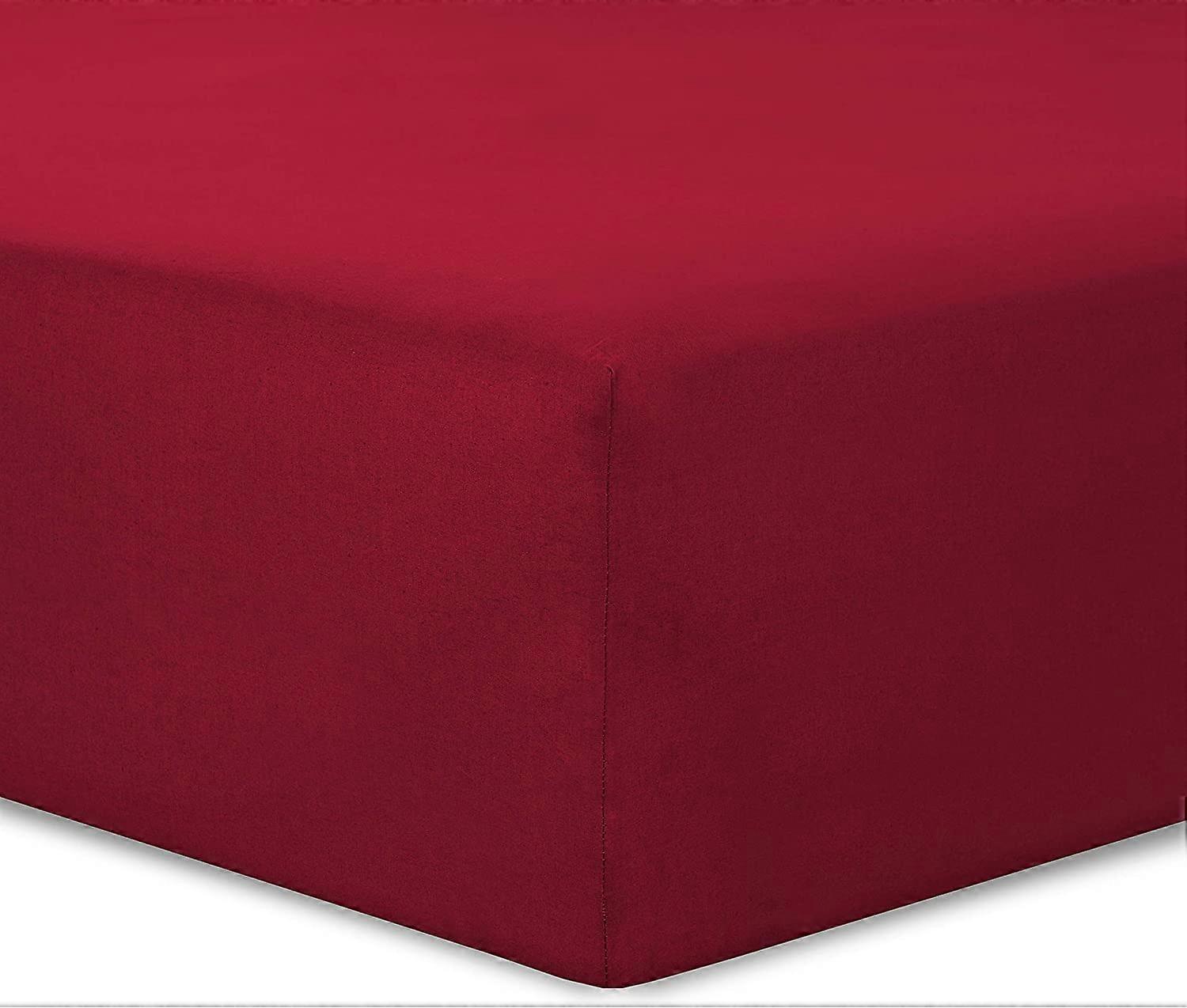 Bed linen 140 x 200 cm - Colour: red 4 elastic corners
