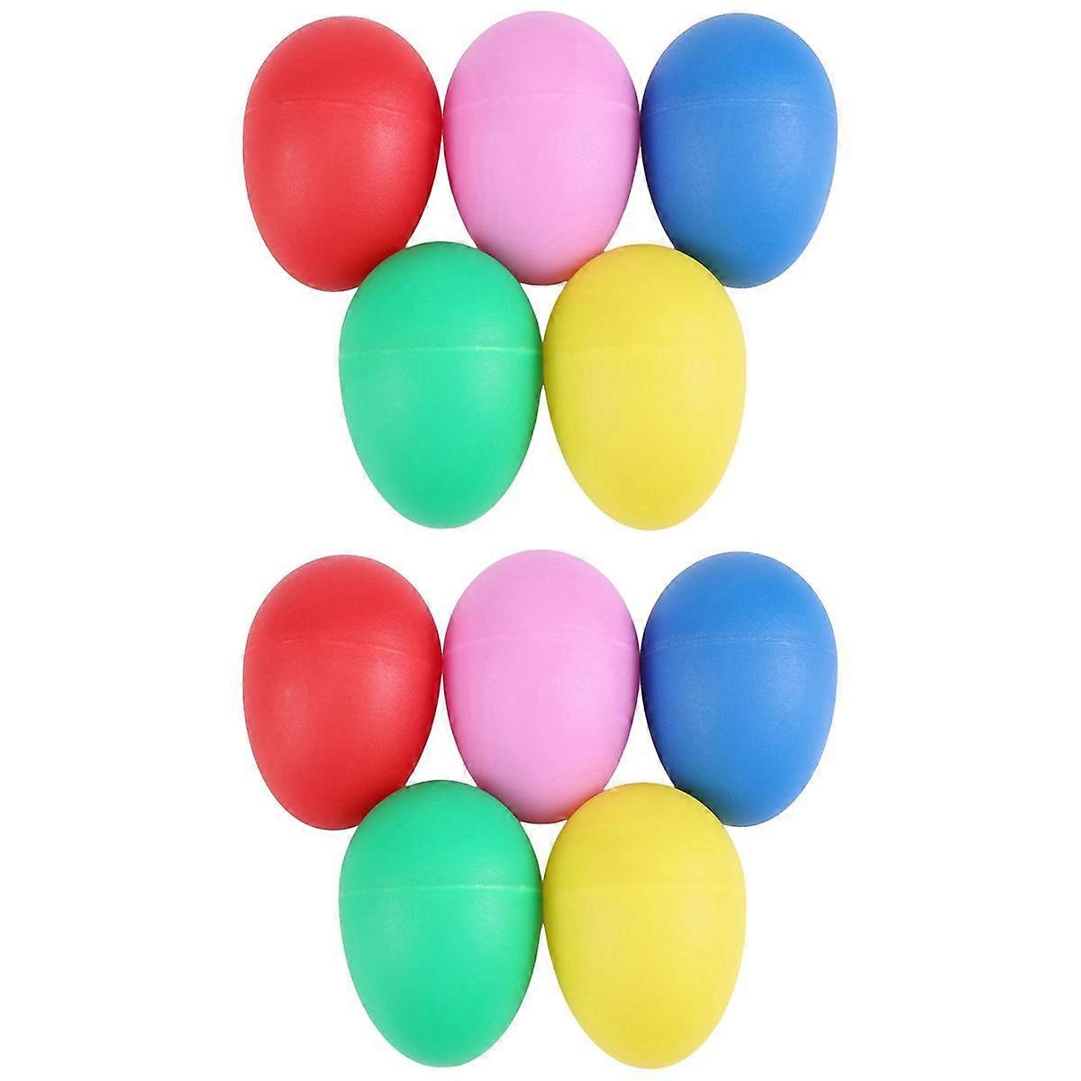 10 팩 플라스틱 타악기 악기 장난감 계란 마라카스 셰이커