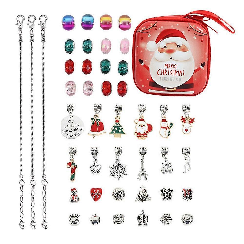 xmas calendar Christmas DIY Crystal Bracelet Set Colorful Beads For DIY Friendship Bracelets Beads Bangle Bracelet Making Kit For Beginners| |