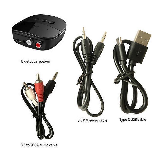Bluetooth 5.2レシーバーRCA Bluetoothアダプター(車用)3.5mmジャックAux Bluetoothレシーバー2RCAスピーカー用ワイヤレスオーディオアダプター