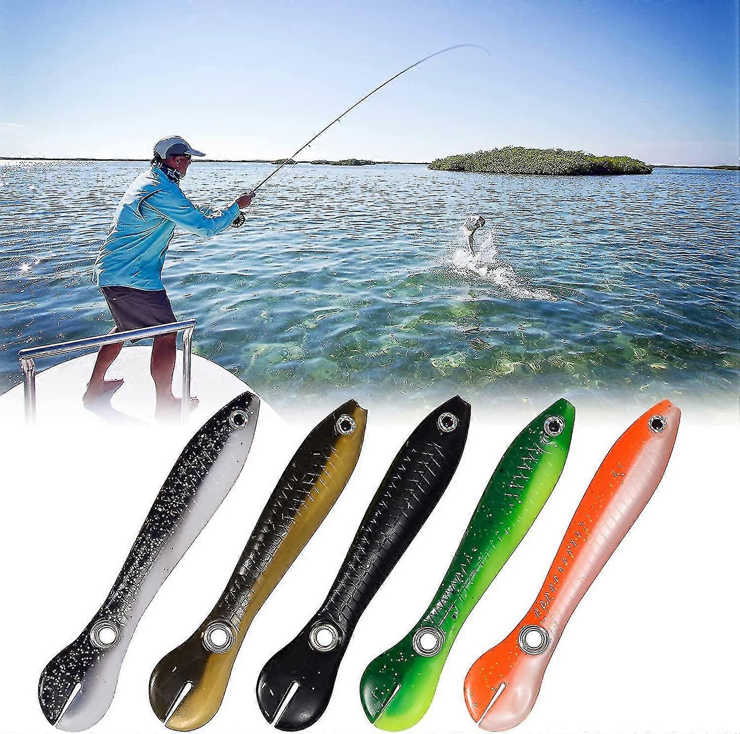 Bionic Fishing Lure Soft Fishing Lure Set, Slow Sinking Bionic Swimming Lures, Fishing Tackle For Saltwater Freshwater(5pcs, Multicolor)