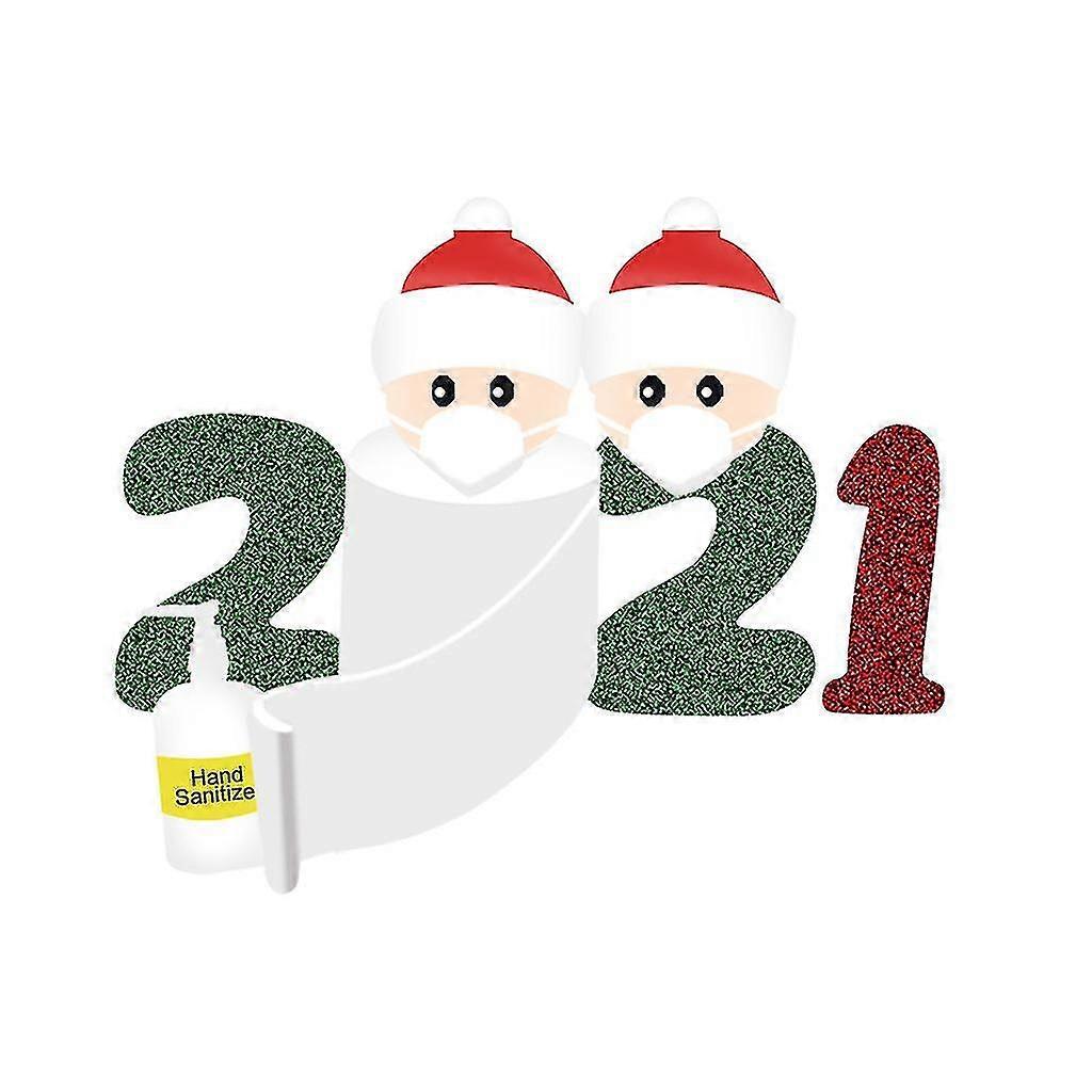 شخصية 1-7 اسم طقم زخرفة عيد الميلاد مع واقي الوجه عيد الميلاد الحائط ملصق ، 2020 الحجر الصحي للناجي فام