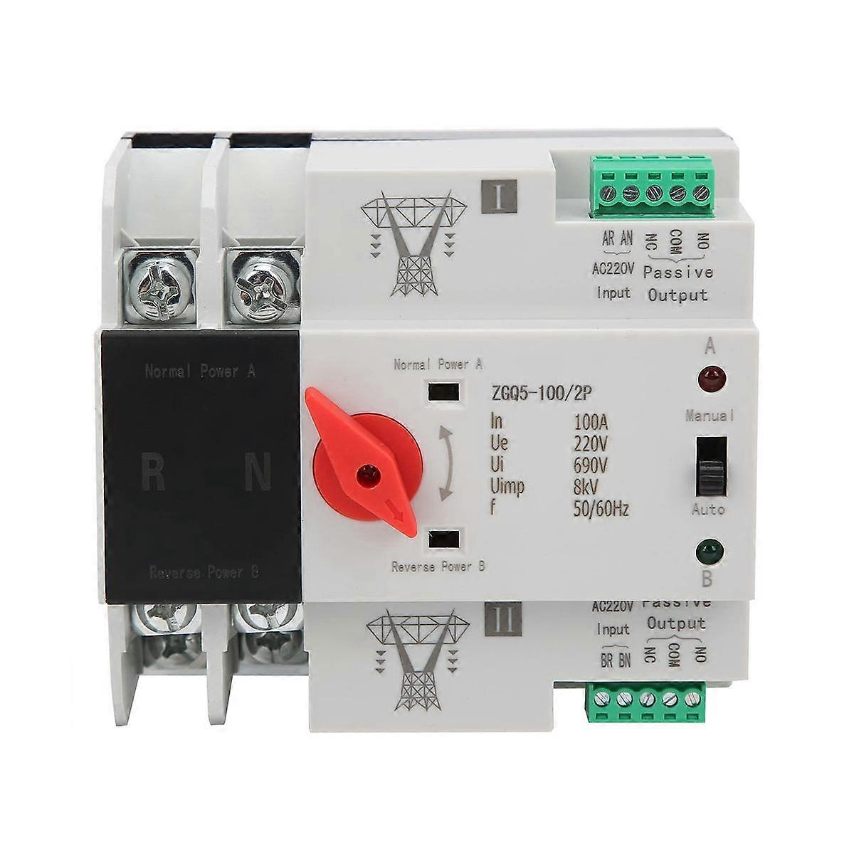 Transmission Switch 220V ZGQ5-100 / 2P Automatic Transfer Switch with Double Power 2-Way Transmissi