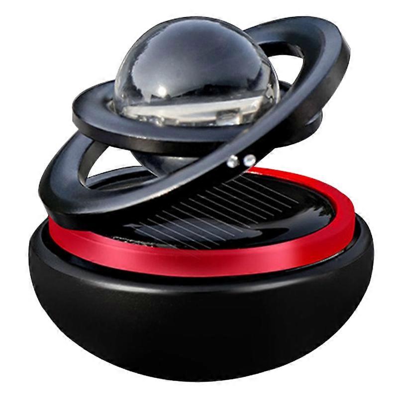 Car Solar Power Air Freshener, Aromatherapy Diffuser Suspension Double Ring Air Diffuser, Black