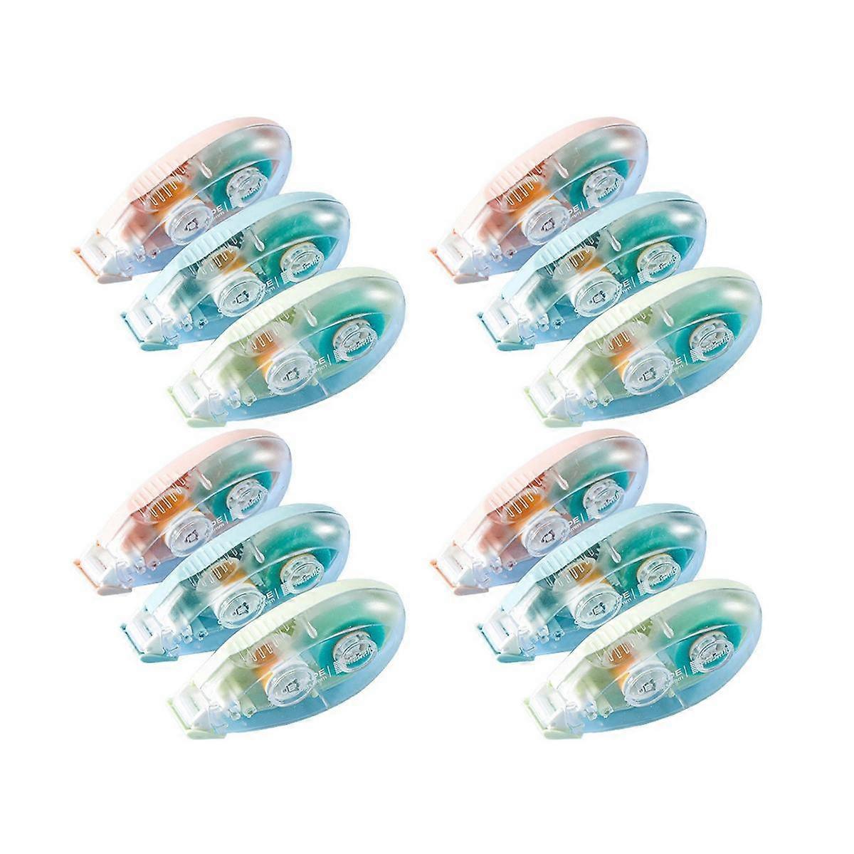 12 Pack Double Sided Tape Roller 3 Colors Scrapbook Tape Adhesive Roller Tape for Scrapbooking Tape