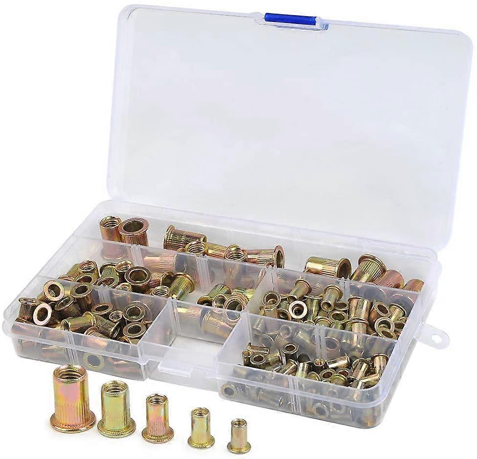 165pcs Set of M3 / M4 / M5 / M6 / M8 Galvanized Carbon Steel Riveted Nuts