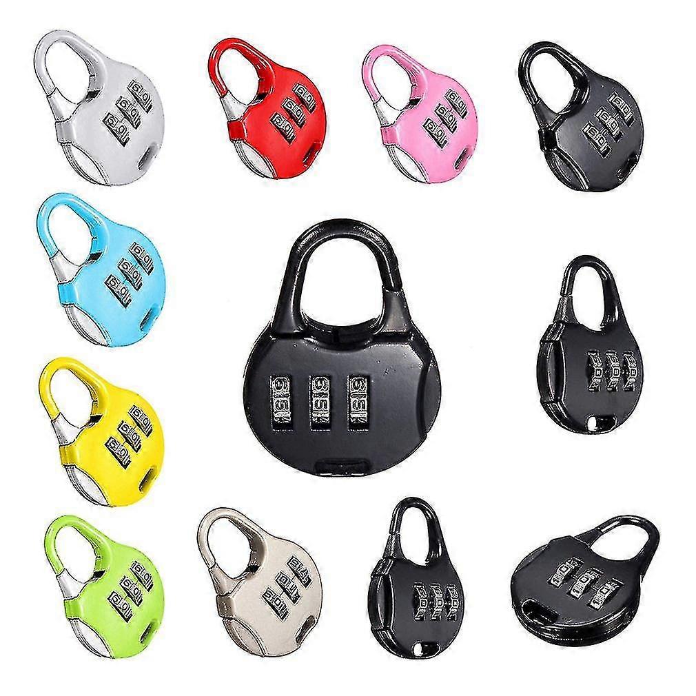 3 Dial Metal Resettable Combination Padlock Suitcase Password Digit Lock