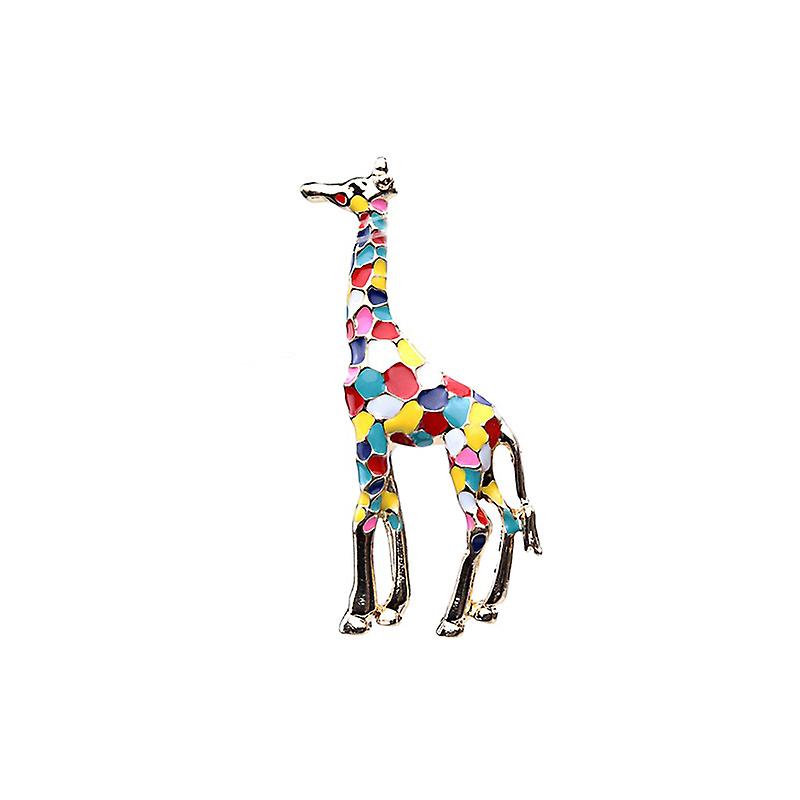 Colored Drip Oil Giraffe Brooch Unisex Brooch Scarf Buckle