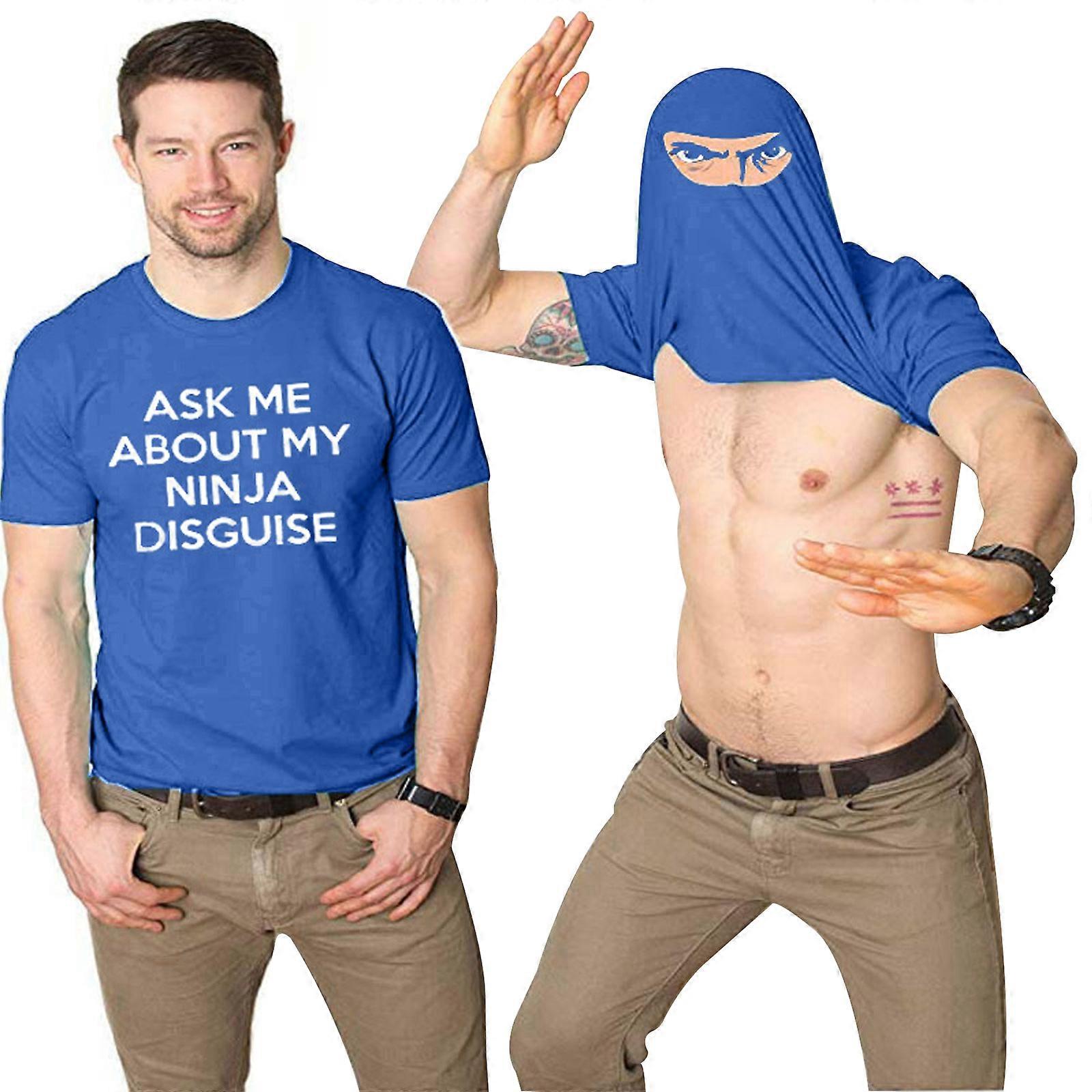 Mens Ask Me About My Ninja Disguise Flip T 셔츠 재미 있은 의상 그래픽 유머