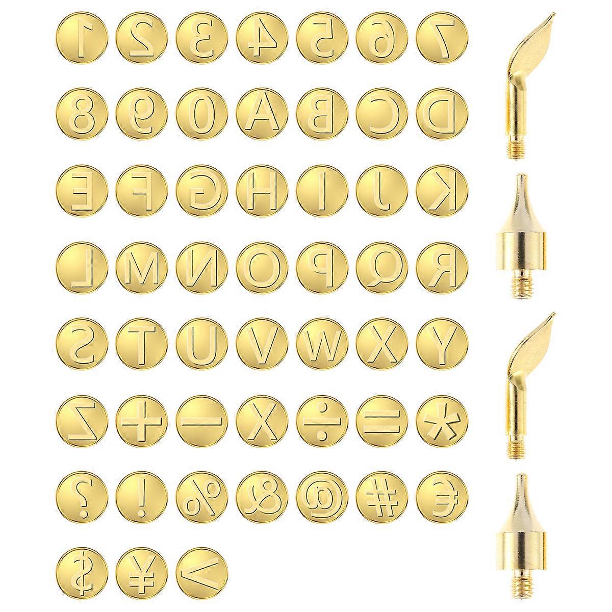 56/23PCS Soldering Tips Wood Burning Kit Woodburning Tool Number Symbol Letter Soldering Pyrography for Embossing Carving