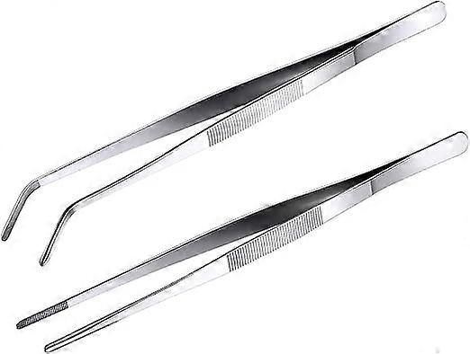 20cm Precision Tweezers 2PC Professional Chef's Tongs Precision Culinary Tweezers for Meat Barbecue Decoration