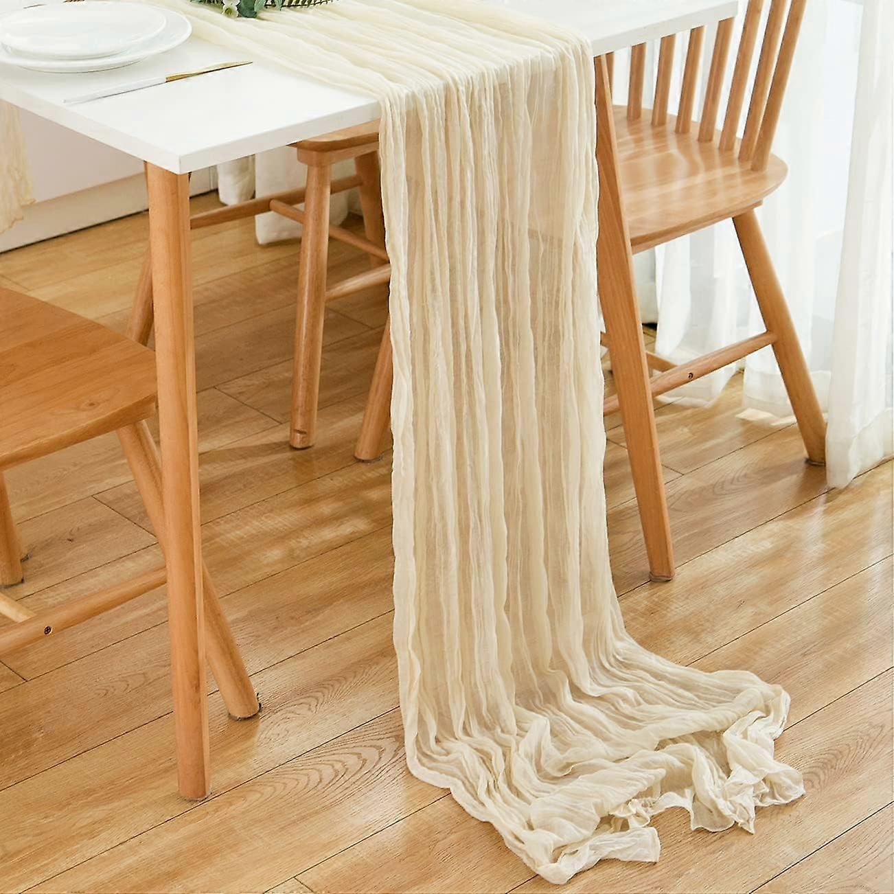 Beige Table Runner,90*400cm,Cream BeigeTable Runner for Wedding,Birthday