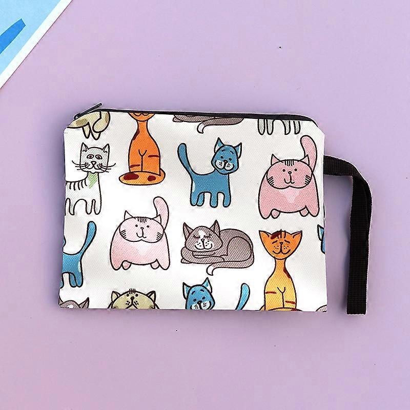 1 Pack Sanitary Napkin Storage Bag Sanitary Napkin Pads Storage Bag With ZipperFat and Thin Cat