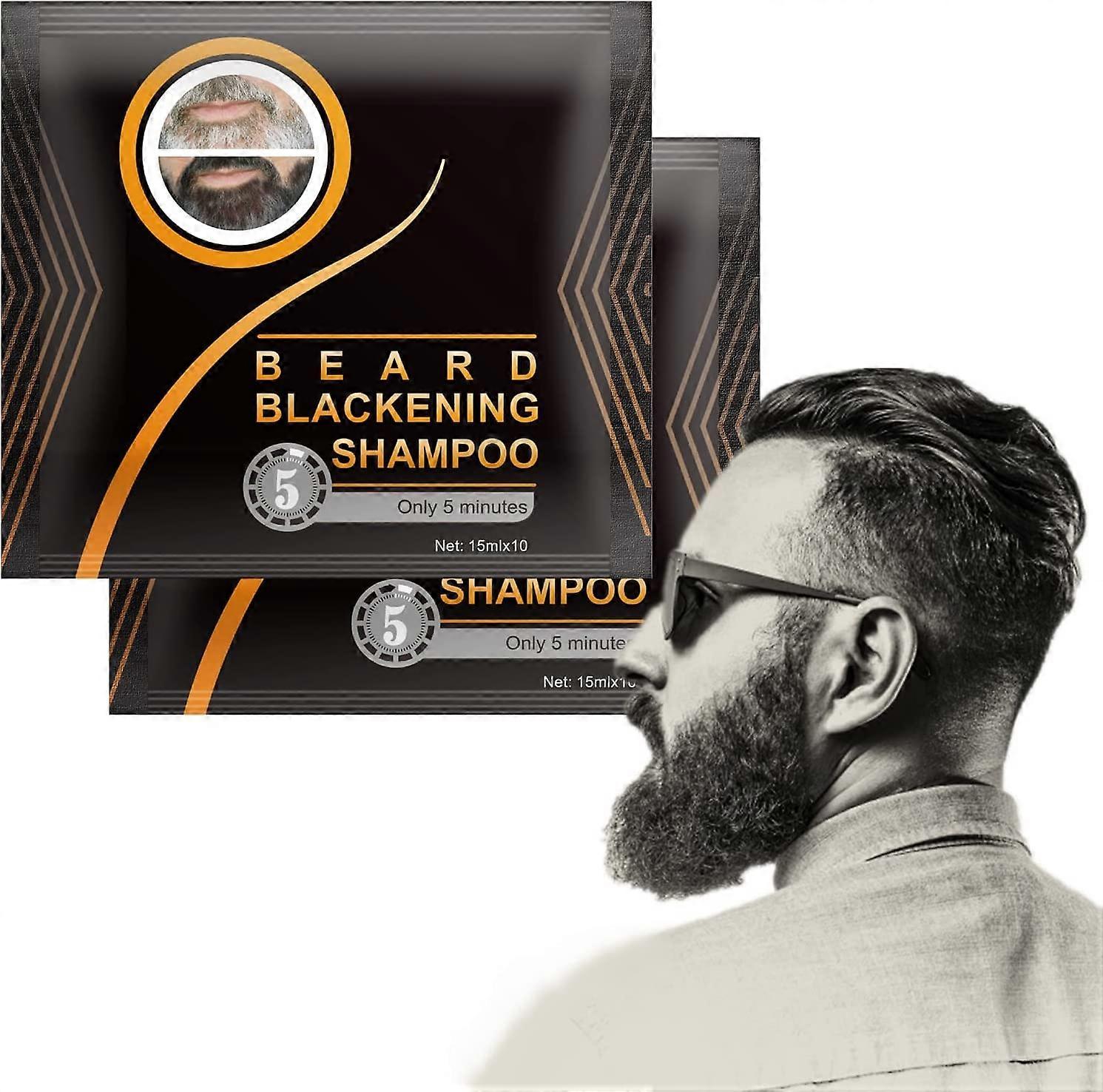 Parran mustava shampoo,20 kpl miesten partaväri luonnollinen viikset musta väri väri parta värjäys shampoo käsineillä