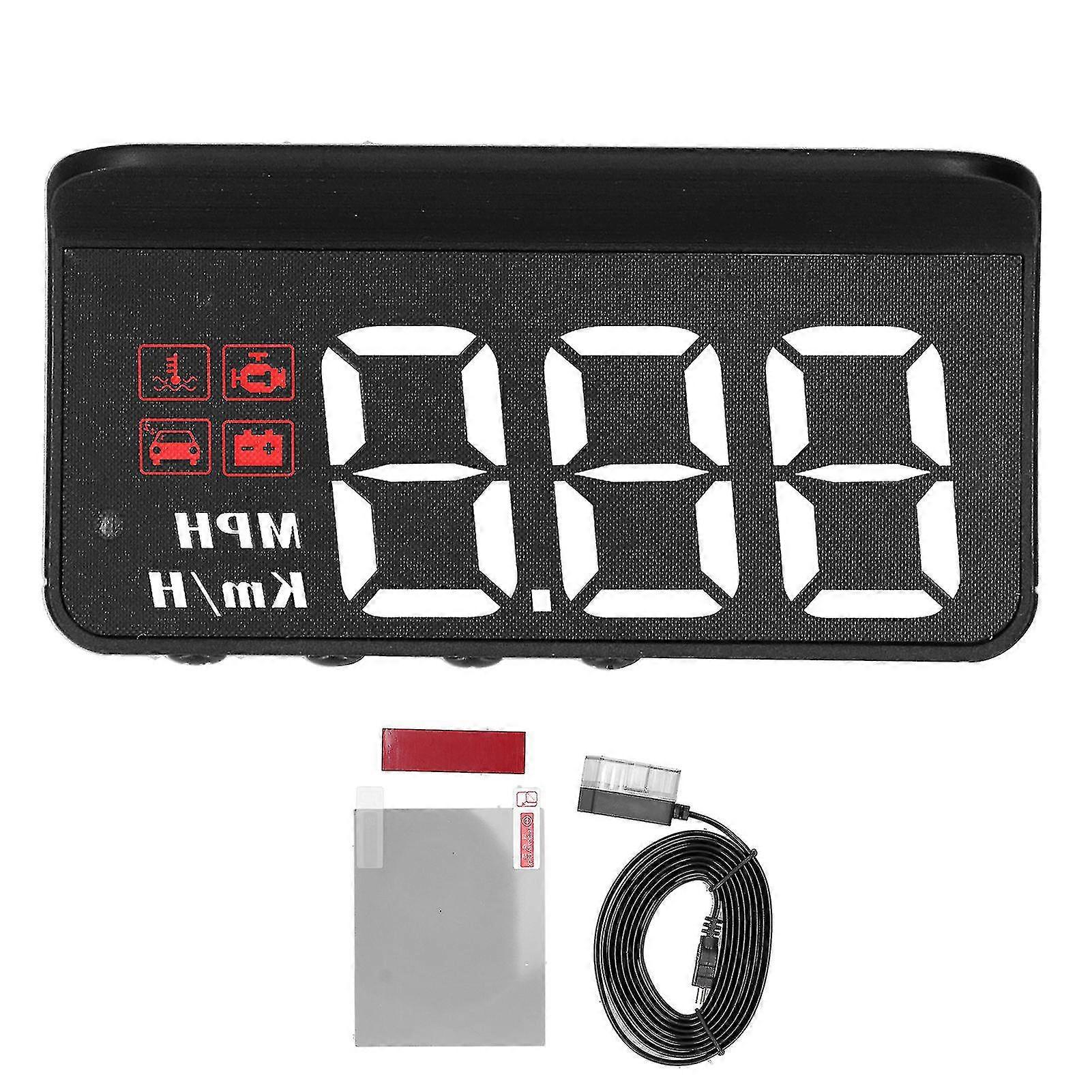 HUD Head Up Display OBD2 Windshield Projector Multi-Function Gauge Alarm Fatigue Driving Reminder