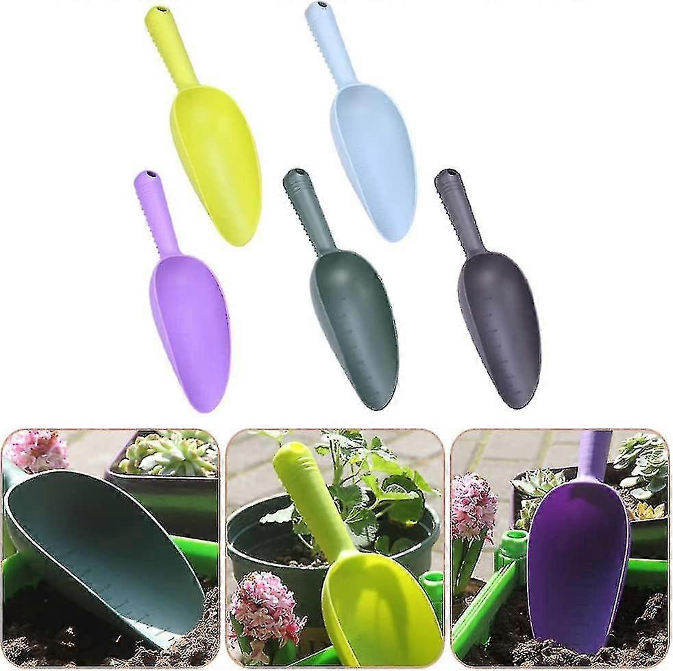 حديقة مصغرة النبات اليد مجرفة الأطفال أدوات البستنة لزهرة الخضروات زرع التربة وإزالة الأعشاب الضارةMulticolor5PCS