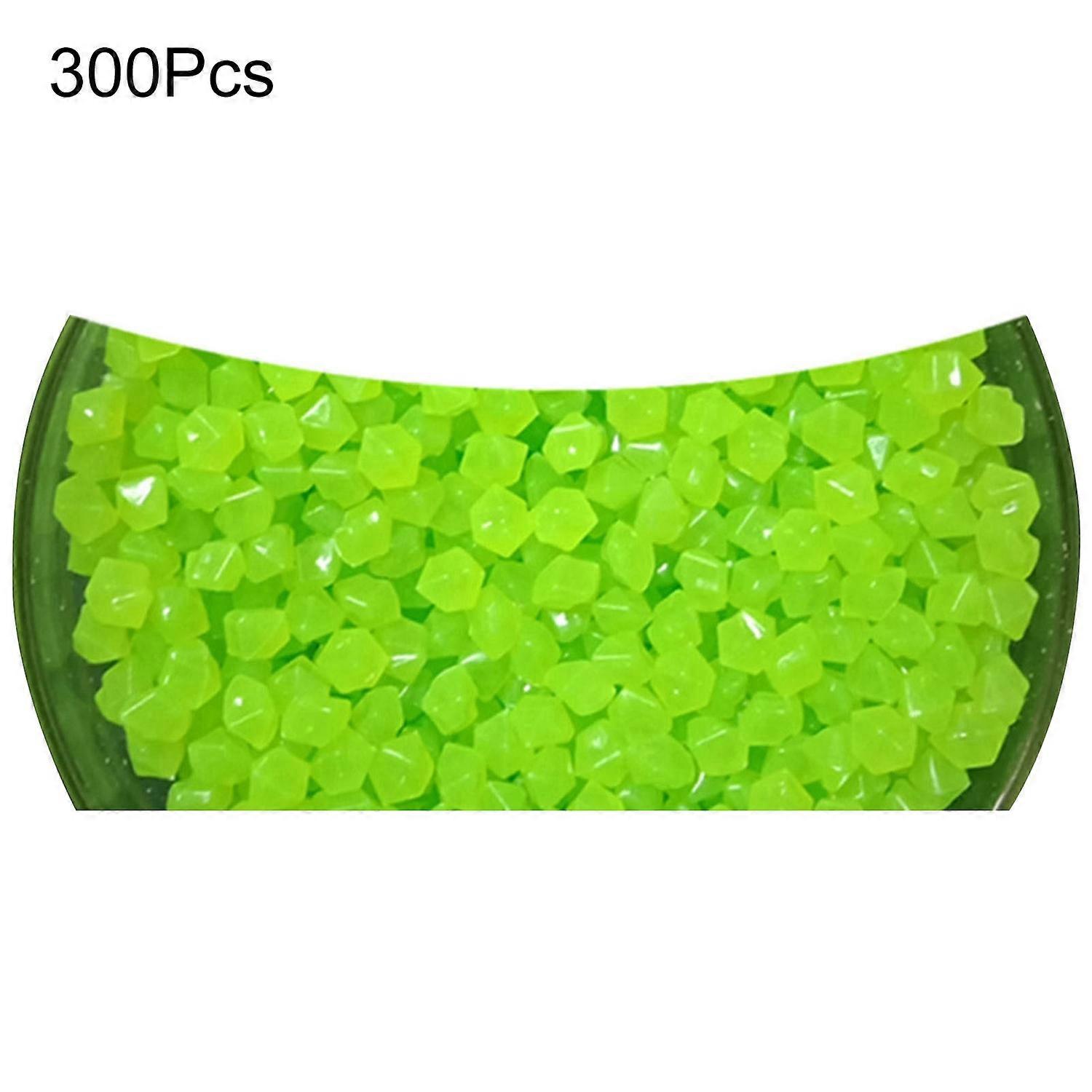 300Pcs Luminous Stone Smooth Multiple Colors Optional Mini Glow in Dark Rhombus Aquarium Stone Fish