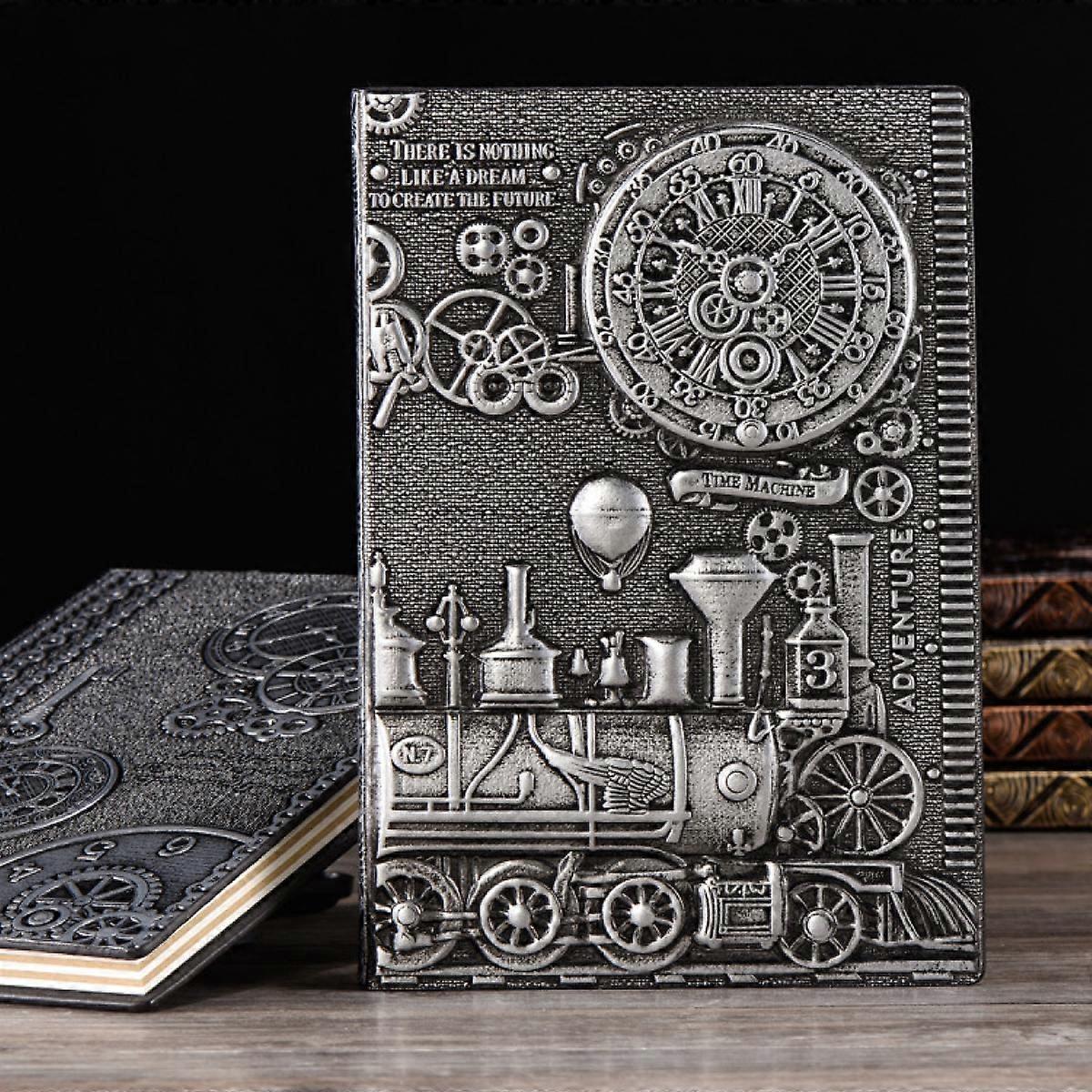 Handmade hardcover PU notebook European style embossed retro notepad A5 diary