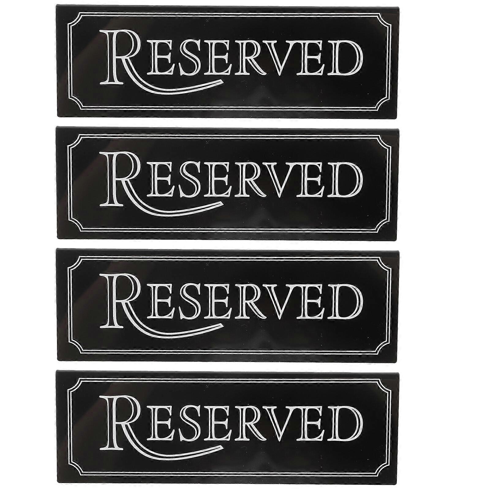 4 Pcs Acrylique Réservé Signe Partie Réservé Table Signe Réservé Siège Signe Mariage Réservé Signe