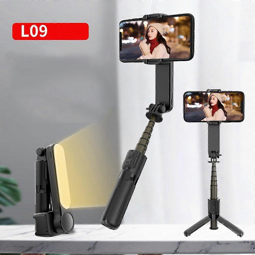 Håndholdt gimbalstabilisator med fyldlys trådløs Bluetooth selfie-stick stativ Gimbal stabilisator Gimbal til smartphone-video