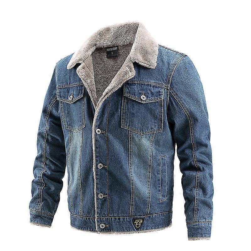 Men's Sherpa Fleece Lined Denim Jacket Warm Winter Trucker Jacket