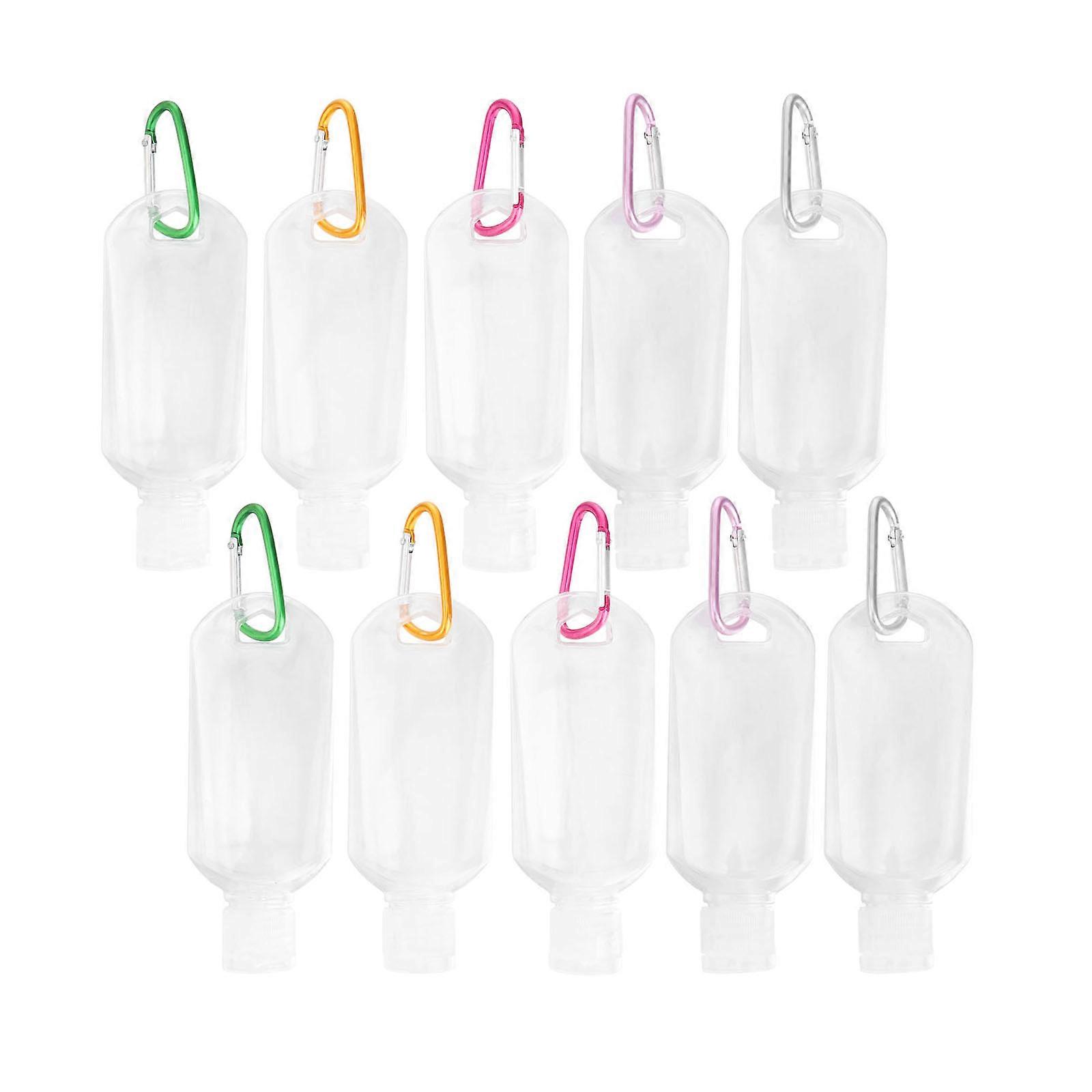 1 Set/16pcs Carabiner Disinfectant Bottles Travel Empty Bottles Container Random Color