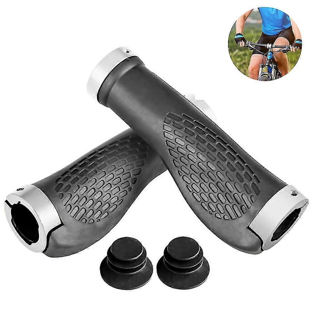 1 Pair Bike Handlebar Grips, Ergonomic Shockproof Bicycle Handle Grip