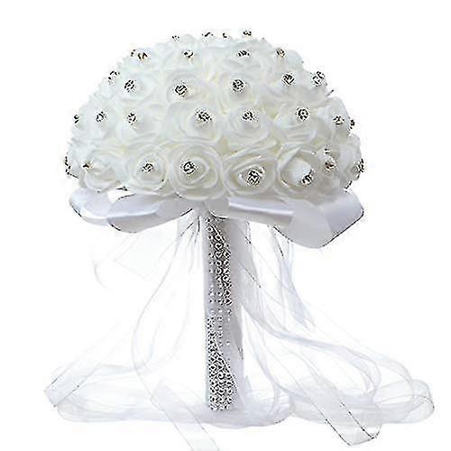 זרים מלאכותיים בעבודת יד פרח ורד אבן נוצצת לשושבינה זר חתונה זר חתונה אביזרי חתונה