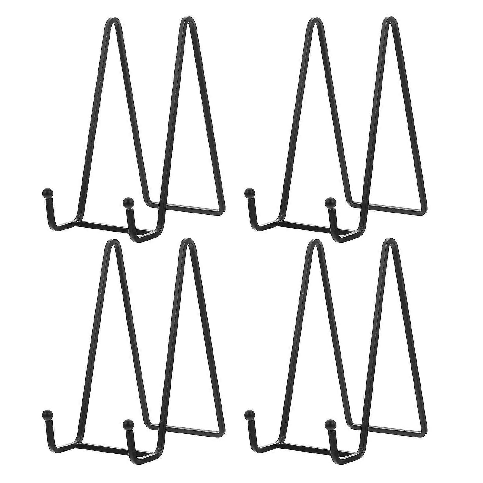 4Pcs Iron Plate Stands Iron Photo Frame Stands Iron Display Stands Black