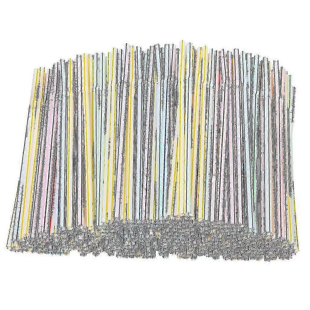 100/200/500pcs Plastic Drinking Straws 8 Inches Long Multi-colored_y High Quality