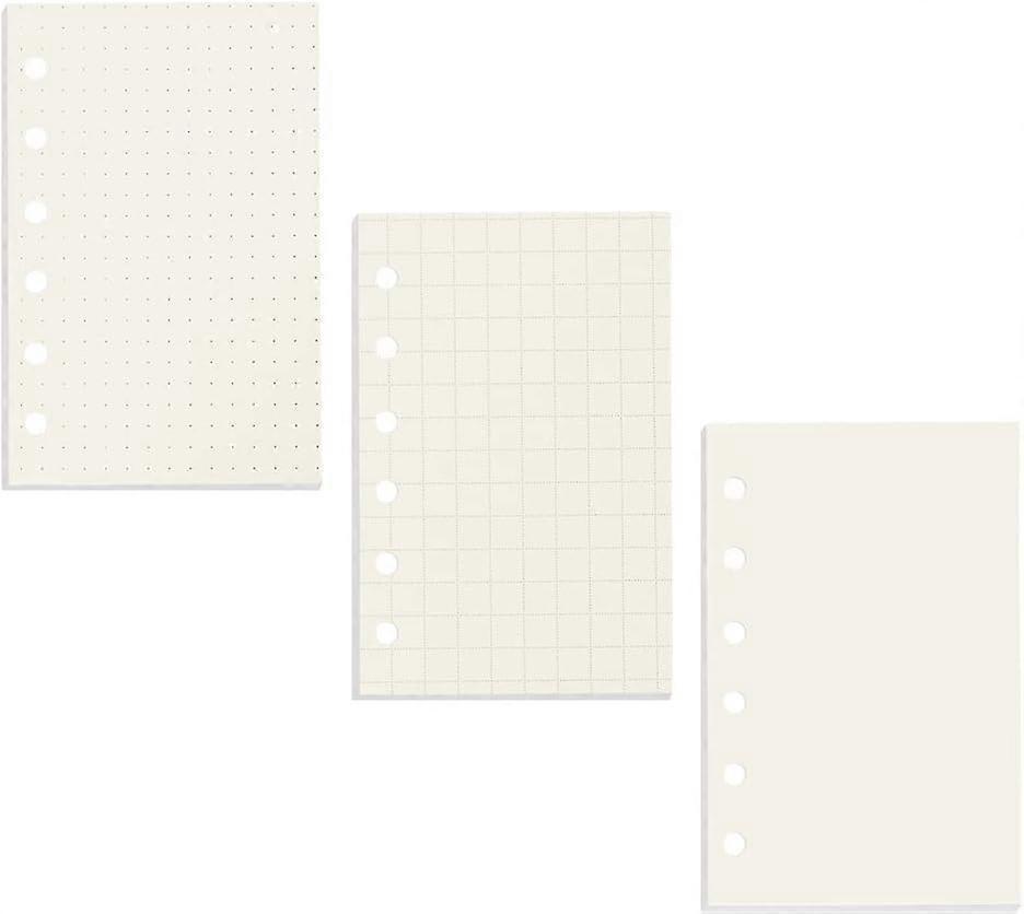 3 Pack A7 Refill Paper Binder Refillable Paper 6 Holes Notebook Refills Paper Loose Leaf Paper for 6-Ring Notebook Planner Binder, 40 Sheets per Pack,