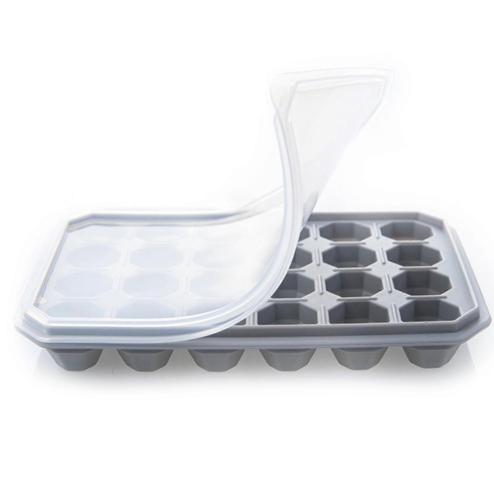 15/24 Grid Diamond Shaped Ice Cube Tray with Silicone Lid Stackable Ice Cube Mold Whiskey Ice Maker DIY