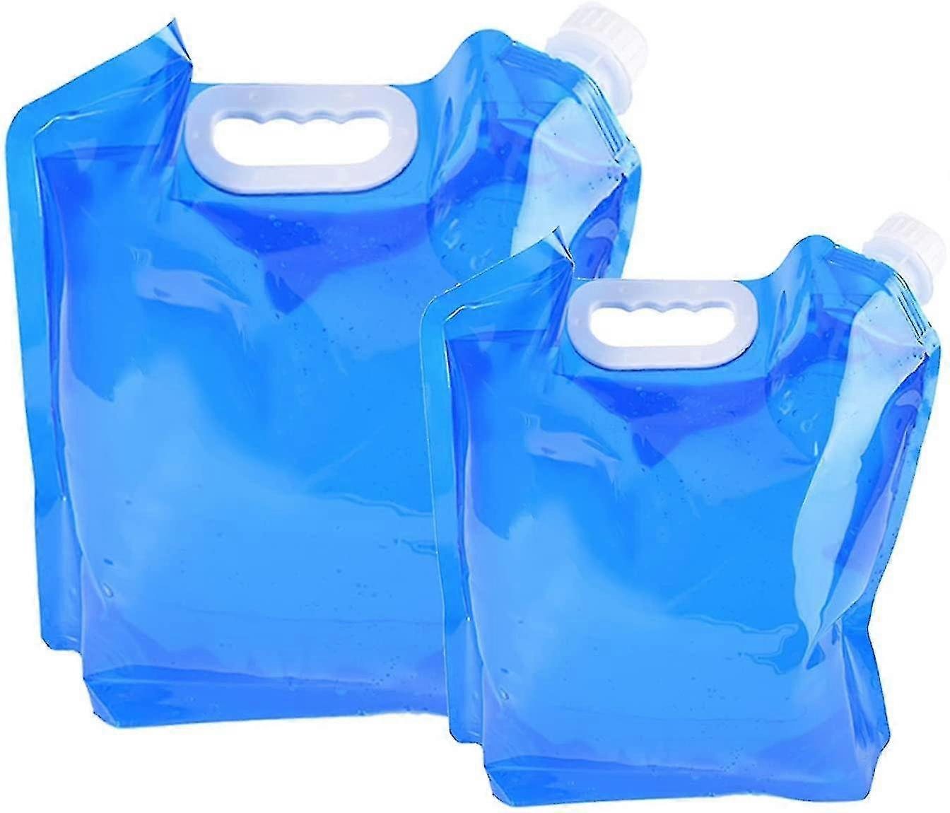 Set Of 2 Foldable And Portable Drinking Water Canisters (5 L + 10 L) Suitable For Hiking