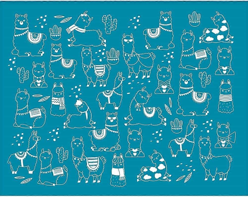 5x4 Inch Llama Clay Stencils Alpaca Pattern Non-Adhesive Stencil Silk Screen Printing Stencils Cactus Leaf Reusable Mesh Transfer for Polymer Clay Ear