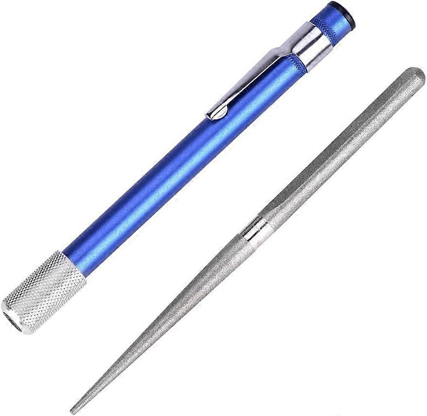 Serrated Knife Sharpening,Diamond Sharpening Stone Pen Stick, Portable Pocket Diamond Knife Sharpener MultipurposeRetractable Pen Type