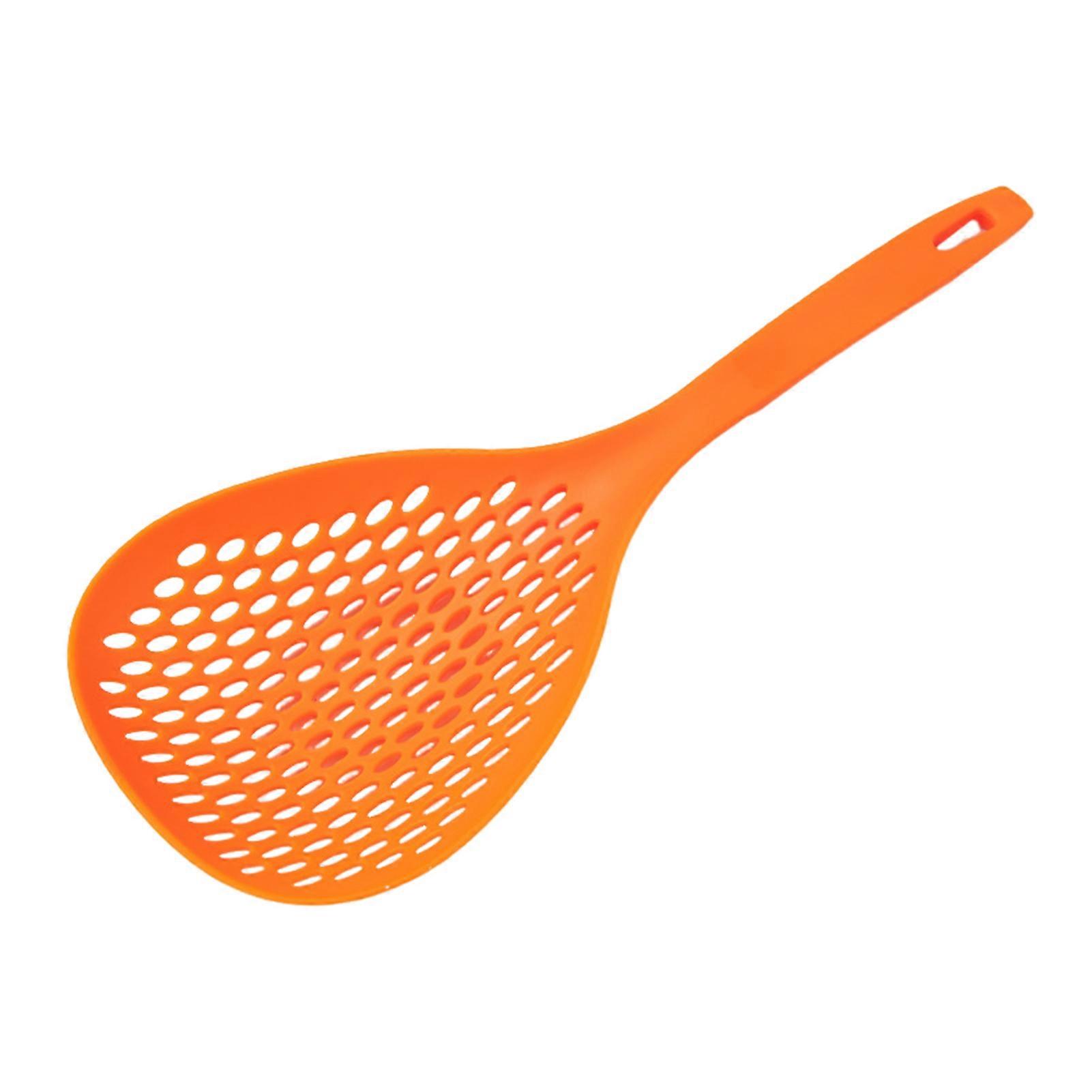 Colander Spoon Strainer Slotted Spoon Plastic Noodle Scoop Long Handle Skimmer Spoon Pasta Strainer Spoon Food Grade Colander Filter Spoon Kitchen Sup