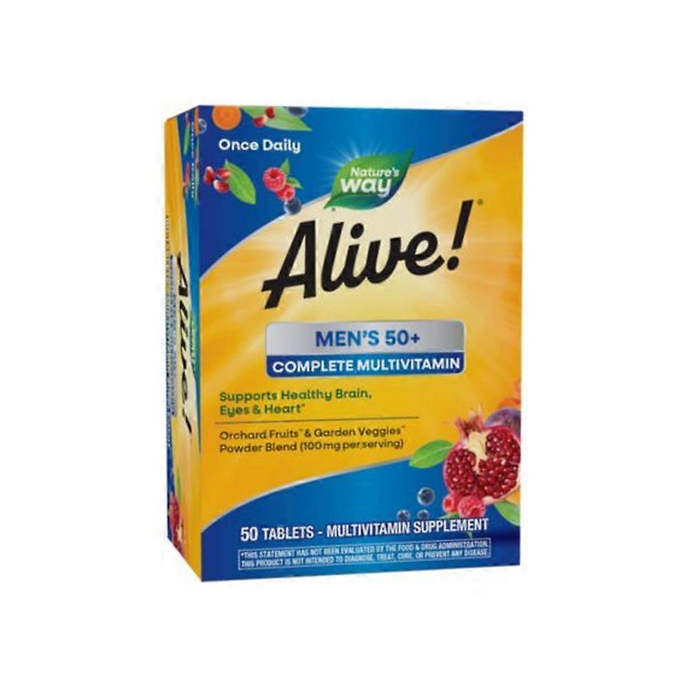 Alive! Men's 50+ Multivitamin with High Potency B-Vitamins (50 Tablets)