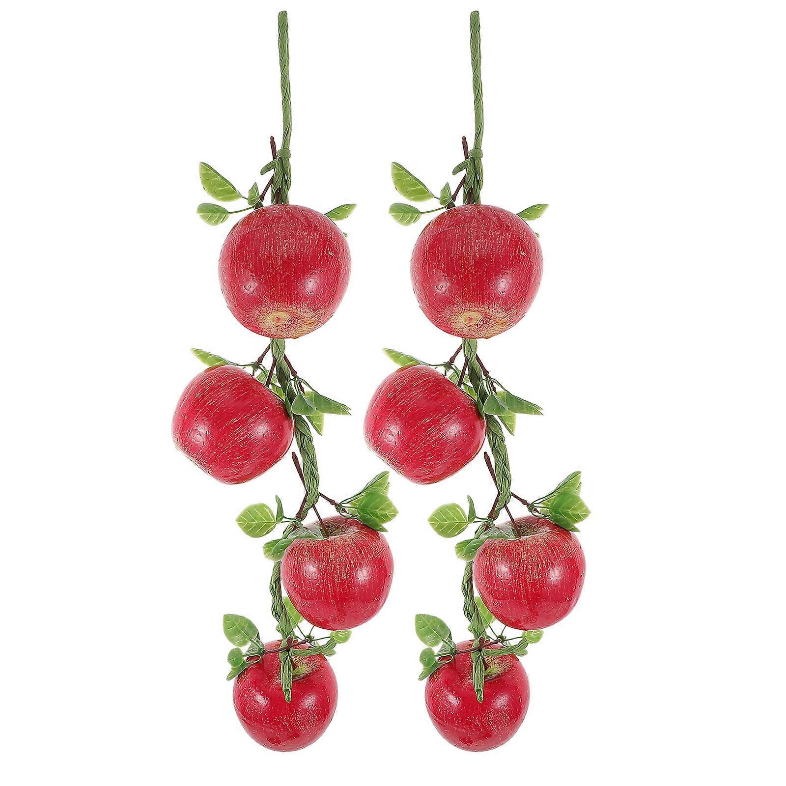 2 Strings Decor Home Simulation Fruit Photography Prop Wall Background Mini Artificial Pomegranate