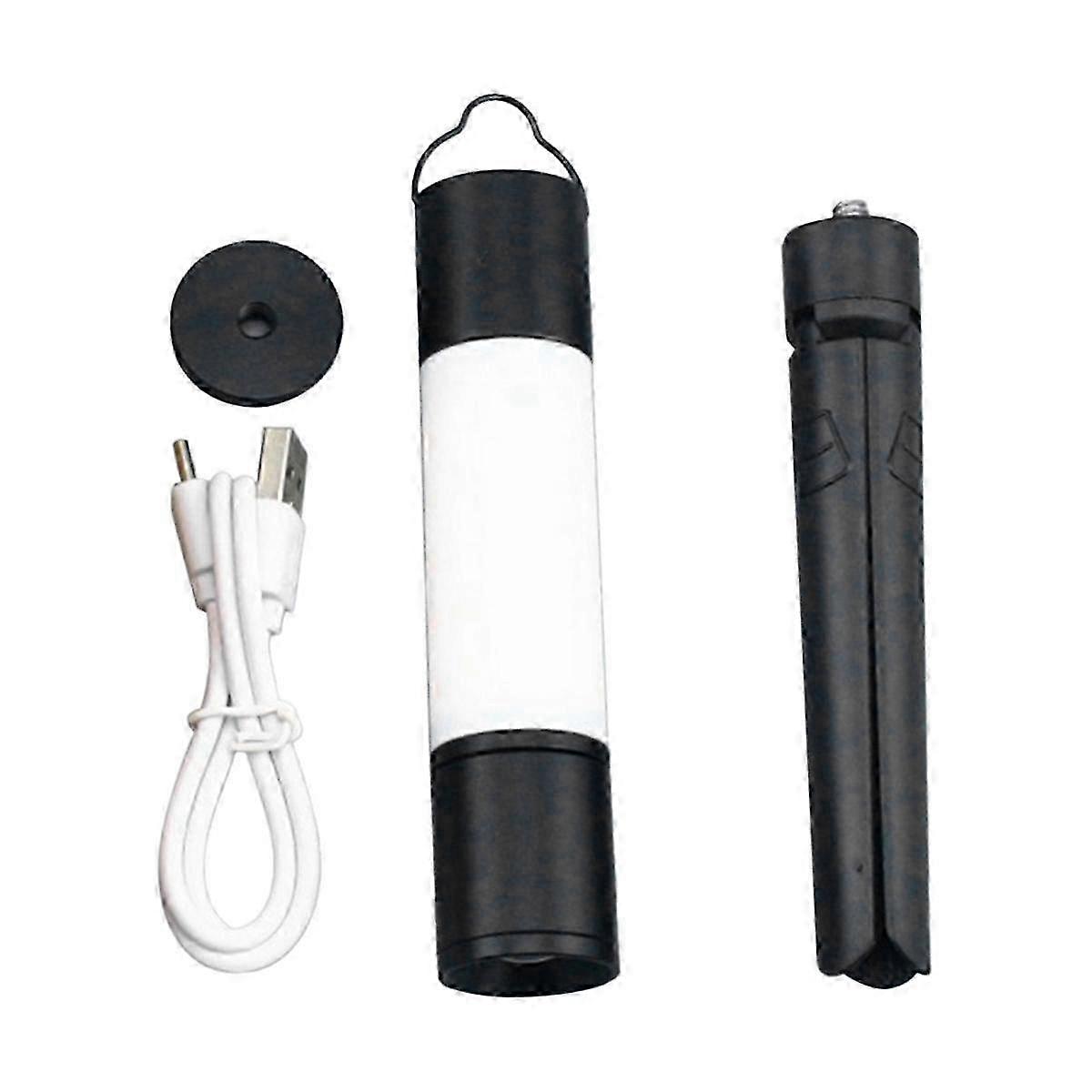 Outdoor Camping Led Telescopic Flashlight With Tripod Nuts Multifunctional Rechargeable Retractable