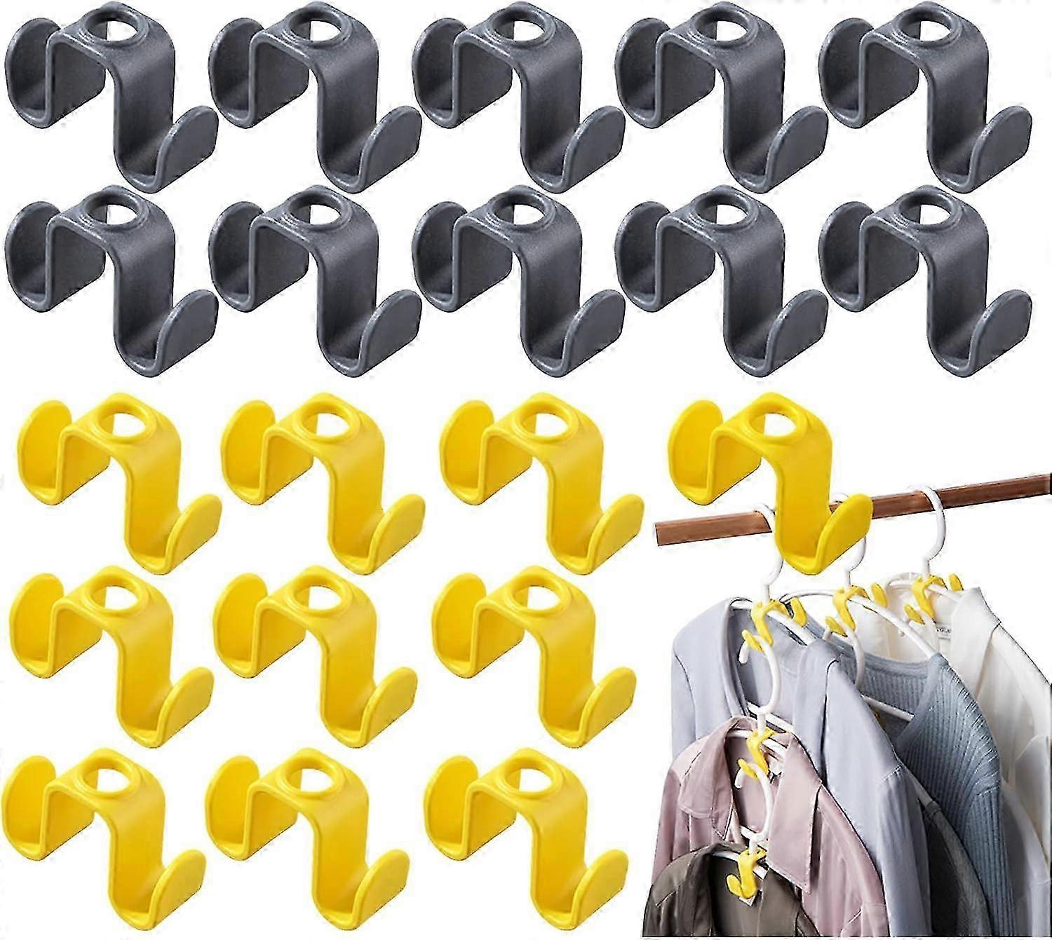 40 Packs Clothes Hanger Connector Hooks, Space Saving, Double-Sided Extender Clips