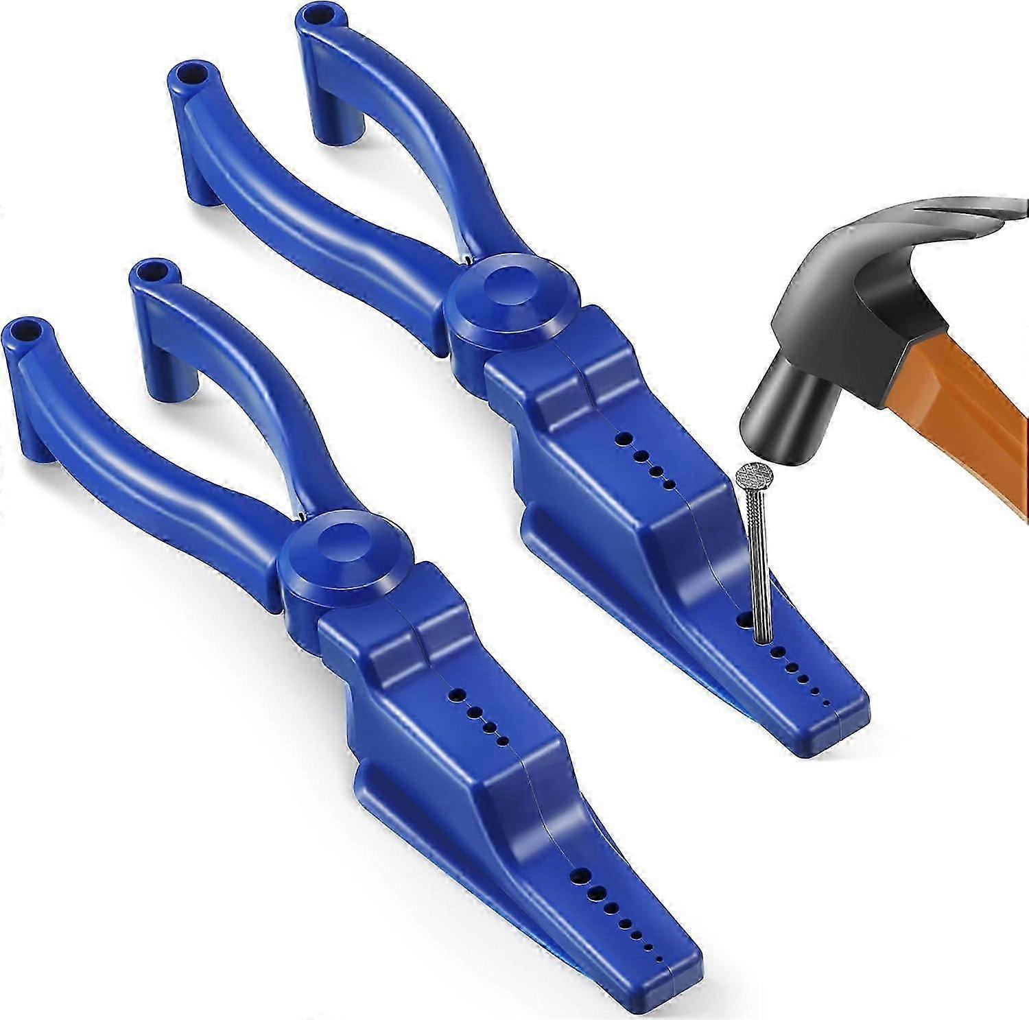 Finger Safe Nail Holder Pliers for Hammering, 2 Pcs, Plastic, Basic Tool