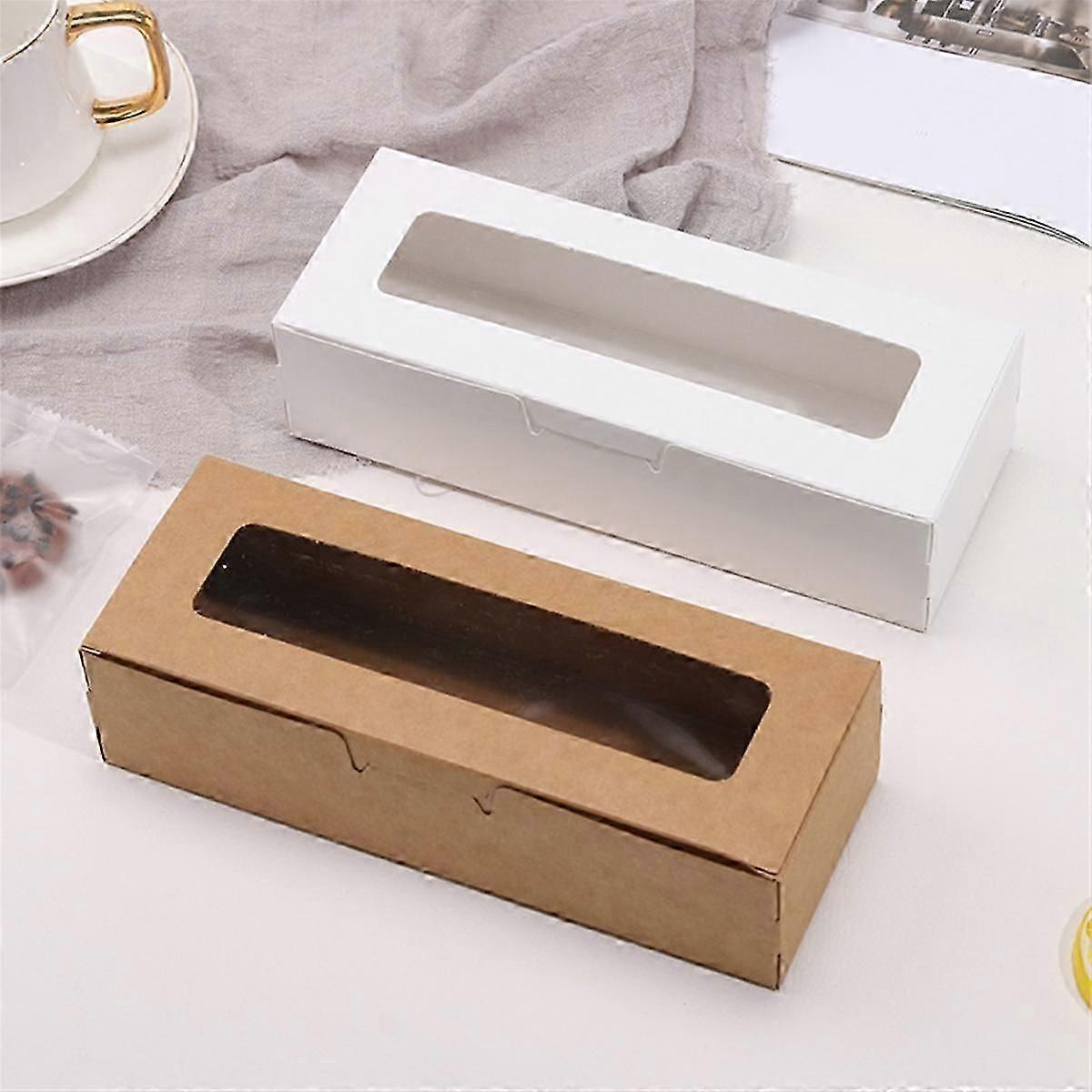 Boîtes à macarons de 25 pièces avec fenêtre d’affichage transparente Conteneur à macarons ou kit de boîte d’emballage adapté à Choco
